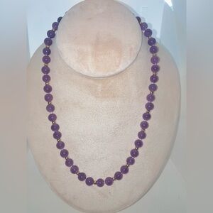 14k Gold Lavender Jadeite Necklace